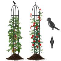 2-Delige Set Obelisk Klimrek van Gecoat Metaal met 4 Koppen & 4 Verstelbare Hoogtes Klimrooster