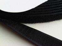 Klitteband 20mm zwart -back to back- 25m