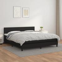 Boxspring met matras kunstleer zwart 180x200 cm