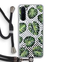 Geometrische jungle: OnePlus Nord Transparant Hoesje met koord