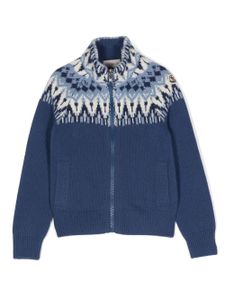 Moncler Enfant veste en laine vierge - Bleu