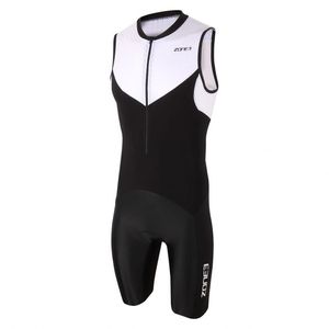 Zone3 Lava long distance mouwloos trisuit zwart/wit heren S