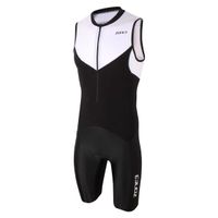 Zone3 Lava long distance mouwloos trisuit zwart/wit heren L