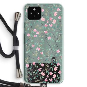 Sierlijke bloemen: Pixel 5a 5G Transparant Hoesje met koord