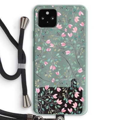 Sierlijke bloemen: Pixel 5a 5G Transparant Hoesje met koord
