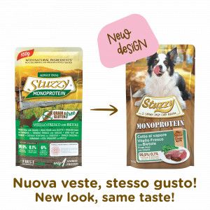 Stuzzy Dog Grain Free Monoprotein kalf met snijbiet nat hondenvoer 150 gr. 4 x (12 x 150 g)
