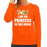 Koningsdag sweater Im the princess in this house oranje voor dam - thumbnail