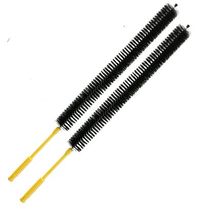 Radiatorborstel - 2x - kunststof - rood - 74 cm - schoonmaakborstel