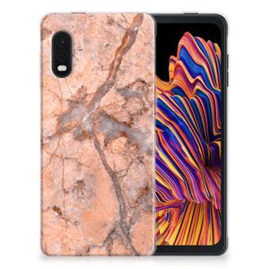 Samsung Xcover Pro TPU Siliconen Hoesje Marmer Oranje