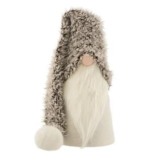 J-Line kerstfiguur Kerstman Winter - polyresin|textiel - grijs - large