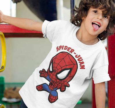 Spider-mankinder t-shirt met gepersonaliseerde naam
