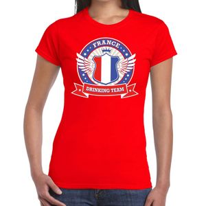 Rood France drinking team t-shirt dames