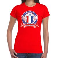 Rood France drinking team t-shirt dames - thumbnail