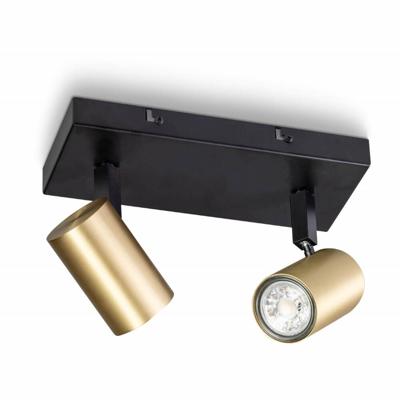 ETH 2-lichts plafondspotThe Common zwart met goud - 05-SP4537-3004