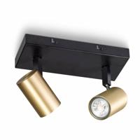 ETH 2-lichts plafondspotThe Common zwart met goud - 05-SP4537-3004