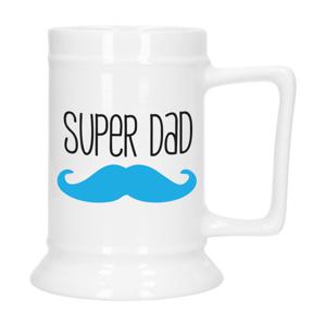 Cadeau Bierpul voor papa - blauw - super pap - keramiek - 530 ml - Vaderdag   -