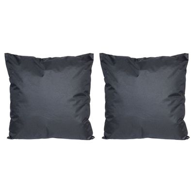 Set van 4x stuks bank/Sier kussens voor binnen en buiten in de kleur zwart 45 x 45 cm Tuinkussens vo