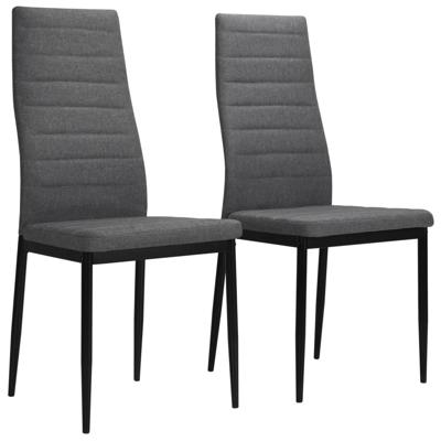 Eetkamerstoelen 2 st stof lichtgrijs