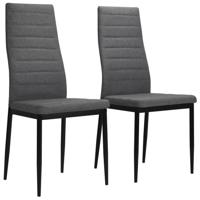 Eetkamerstoelen 2 st stof lichtgrijs