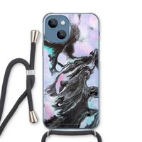Pastel zwart: iPhone 13 Transparant Hoesje met koord