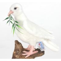 Hansa pluche witte duif knuffel 20 cm   - - thumbnail