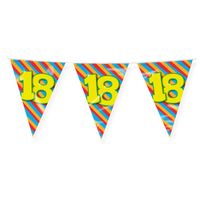 Paperdreams Verjaardag 18 jaar thema Vlaggetjes - Feestversiering - 10m - Folie - Dubbelzijdig - Vlaggenlijnen - thumbnail