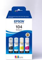 Epson inktfles 104, 4.500 - 7.500 pagina's, OEM C13T00P640, 4 kleuren