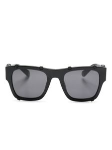 Philipp Plein lunettes de soleil carrées à plaque logo - Noir