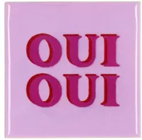 Daan Kromhout Design tegeltje keramiek oui oui 10x10cm purple