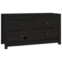 The Living Store Houten Dressoir - Massief Grenenhout - 100 x 40 x 54 cm - Zwart - thumbnail