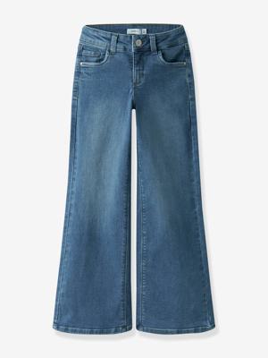 Extra grote jeans voor meisjes NAME IT van gerecycled katoen jeansblauw