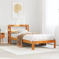 Bedframe zonder matras massief grenenhout wasbruin 90x200 cm
