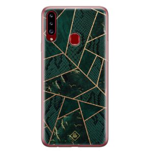 Samsung Galaxy A20s siliconen hoesje - Abstract groen
