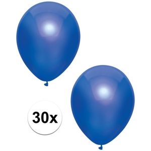 30x Donkerblauwe metallic ballonnen 30 cm