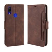Portemonnee stijl huid voelen kalf patroon lederen draagtas voor Xiaomi Redmi opmerking 7/opmerking 7 Pro/Opmerking 7S met aparte kaartsleuf (bruin)