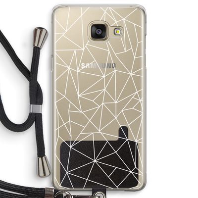 Geometrische lijnen wit: Samsung Galaxy A5 (2016) Transparant Hoesje met koord