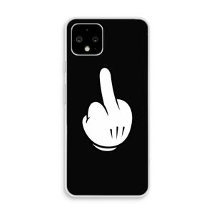 Middle finger black: Pixel 4 Transparant Hoesje