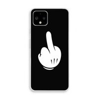 Middle finger black: Pixel 4 Transparant Hoesje