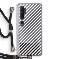 Strepen zwart-wit: Xiaomi Mi Note 10 Transparant Hoesje met koord
