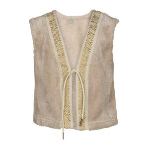 KIEstone Meisjes gilet - Plum - Zand