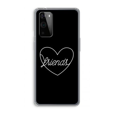 Friends heart black: OnePlus 9 Pro Transparant Hoesje