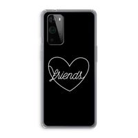 Friends heart black: OnePlus 9 Pro Transparant Hoesje