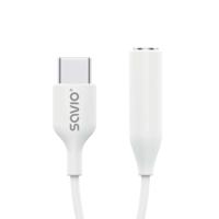 Audio-adapter - USB type 3.1 C (M) - Jack 3,5 mm (F) - Wit SAVIO AK-52