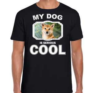 Honden liefhebber shirt Shiba inu my dog is serious cool zwart voor heren 2XL  -