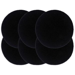 VidaXL Placemats 6 st rond 38 cm katoen effen zwart
