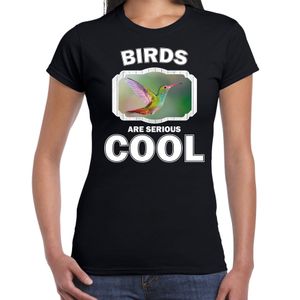 Dieren kolibrie vogel t-shirt zwart dames - birds are cool shirt