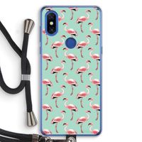 Flamingoprint groen: Xiaomi Mi Mix 3 Transparant Hoesje met koord