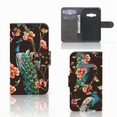 Samsung Galaxy Xcover 3 | Xcover 3 VE | Telefoonhoesje | Met pasjeshouder | Pauw met Bloemen