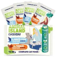 ANIMAL ISLAND Everyday Turkey and White fish fillets in broth - nat kattenvoer - 4 x 85g