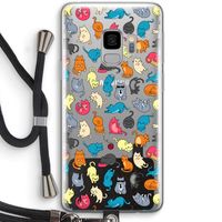 Kleurrijke katten: Samsung Galaxy S9 Transparant Hoesje met koord
